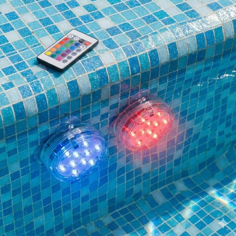 Kit Luminárias de Piscina RGB - Sem Fio Com Controle Remoto