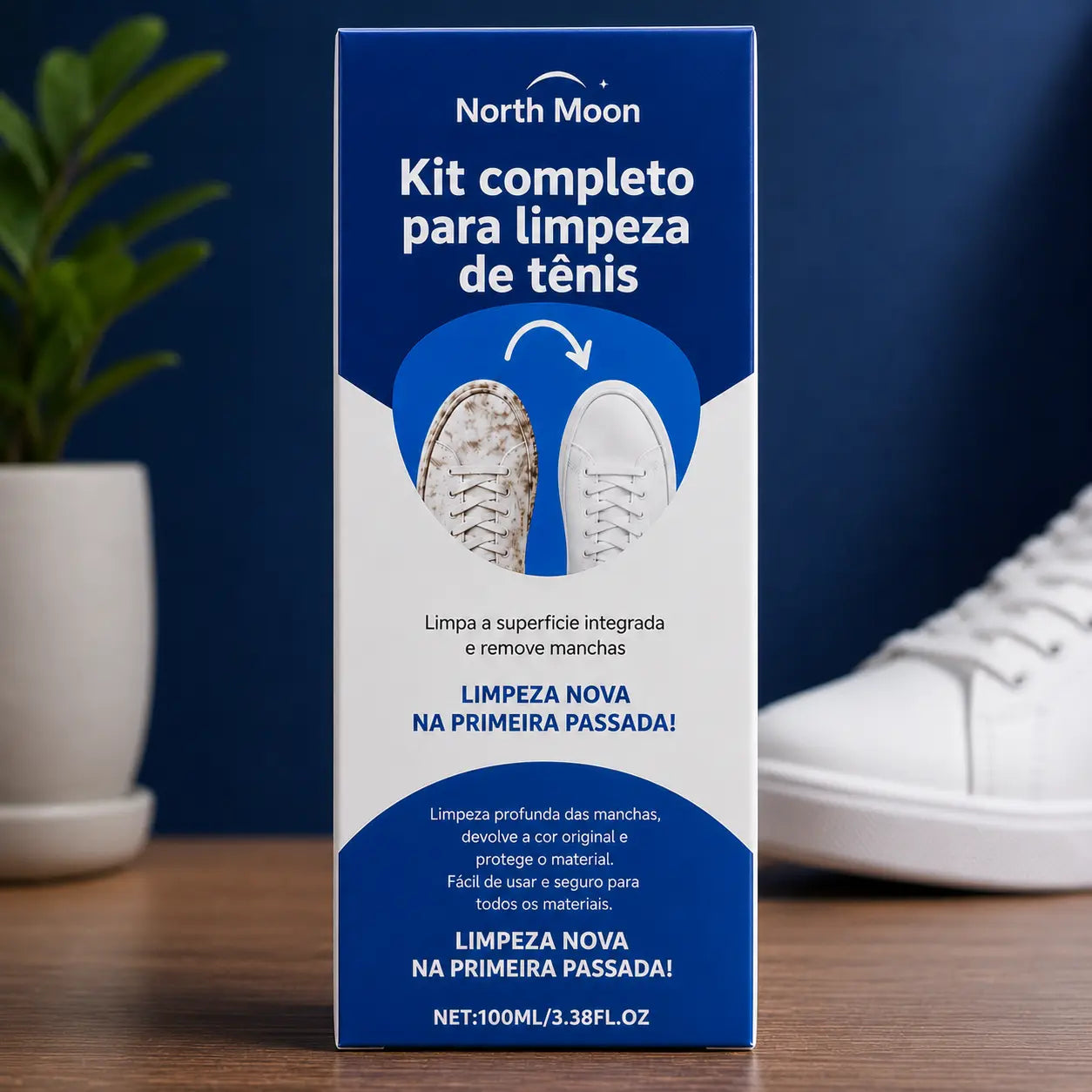 Limpa Tênis North Moon Powerstill - Branco Renovado