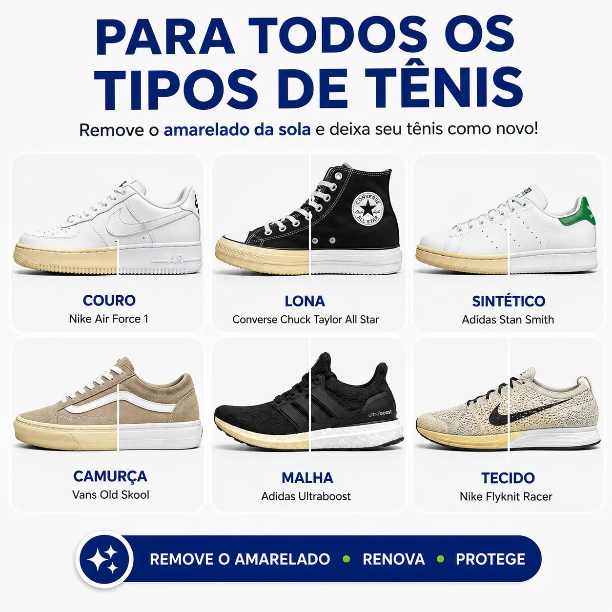 Limpa Tênis North Moon Powerstill - Branco Renovado