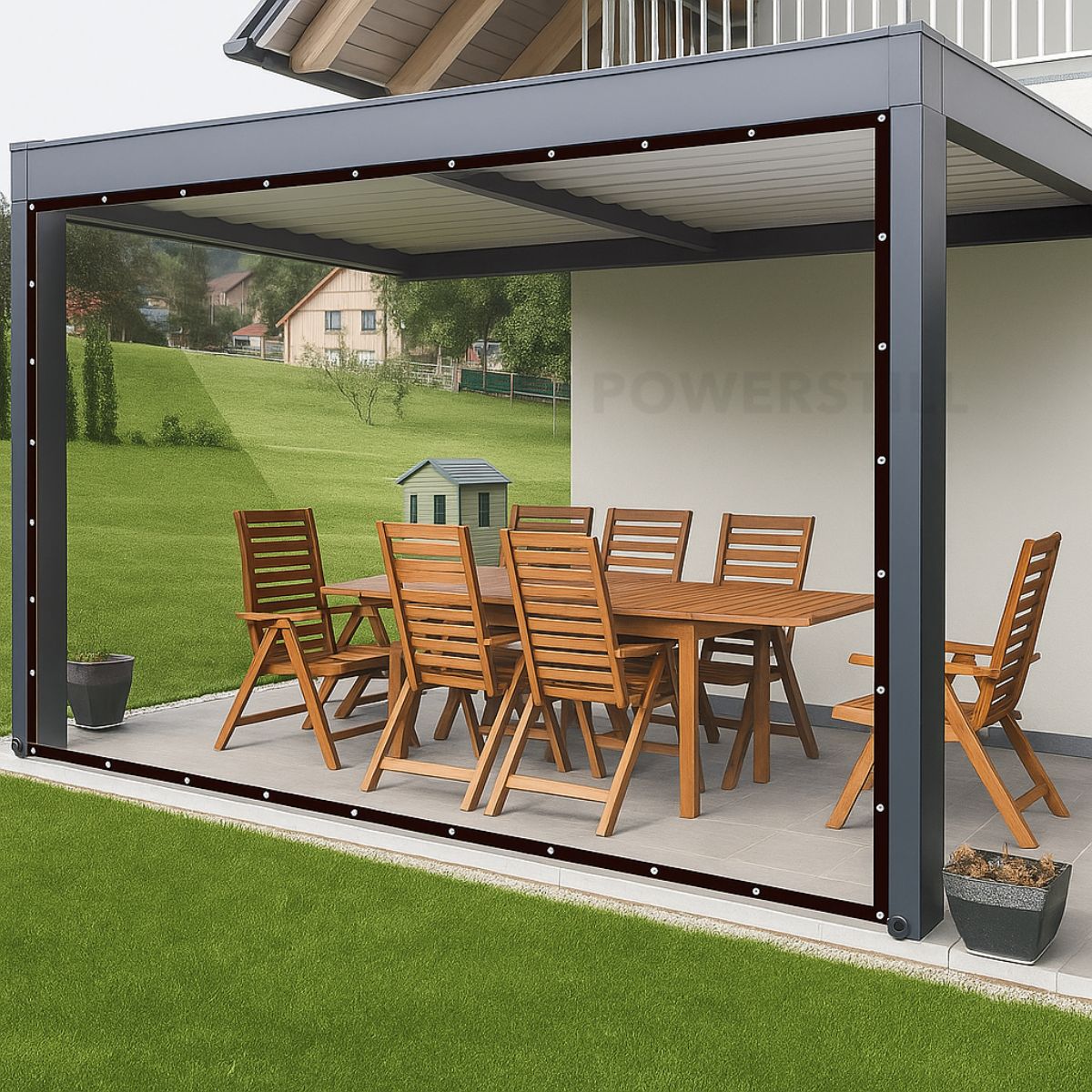 Lona Transparente PVC Reforçada Impermeável para Varanda e Garagem