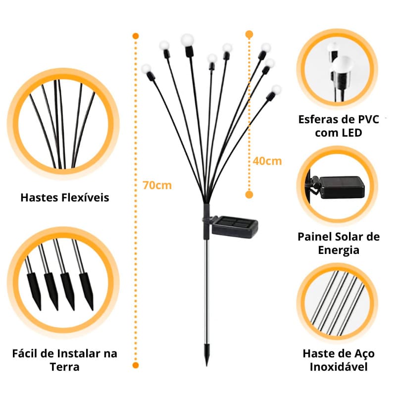 Luminária Externa Solar para Jardim - Luz Solar para Jardim