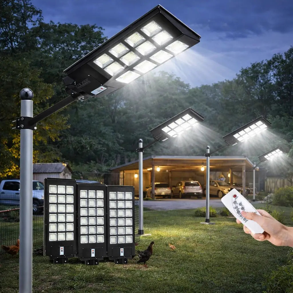 Luminária LED Solar 1000W com Sensor de Presença IP66 Poerstill