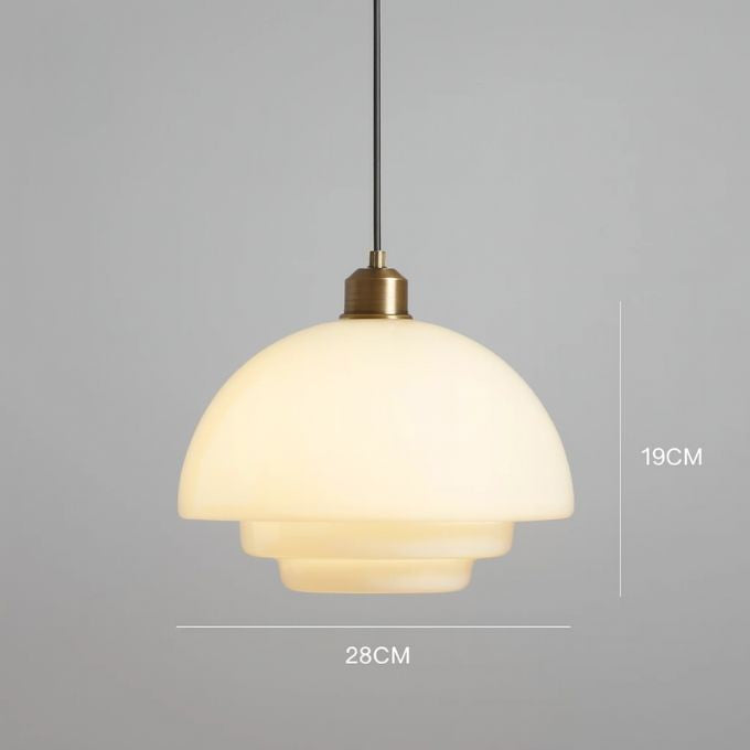 Luminária Pendente de Vidro Branco Art Glass