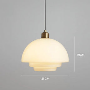 Luminária Pendente de Vidro Branco Art Glass