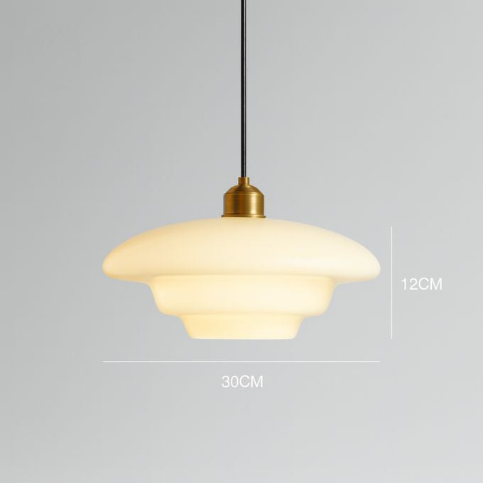 Luminária Pendente de Vidro Branco Art Glass