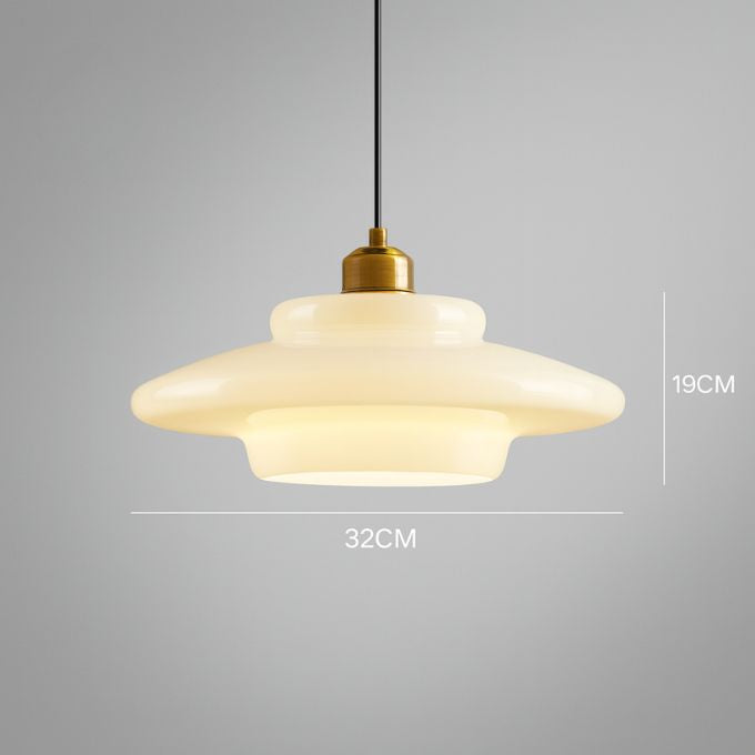 Luminária Pendente de Vidro Branco Art Glass