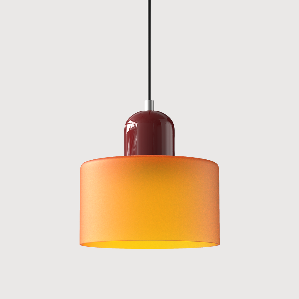 Luminária Pendente Pequena de Vidro Estilo Bauhaus