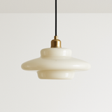 Luminária Pendente de Vidro Branco Art Glass