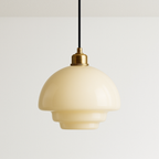 Luminária Pendente de Vidro Branco Art Glass