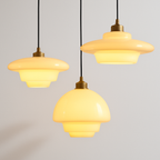 Luminária Pendente de Vidro Branco Art Glass