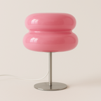 Luminária de Mesa Moderna em Vidro e Inox Bivolt com LED