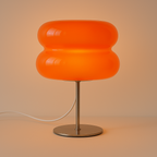 Luminária de Mesa Moderna em Vidro e Inox Bivolt com LED