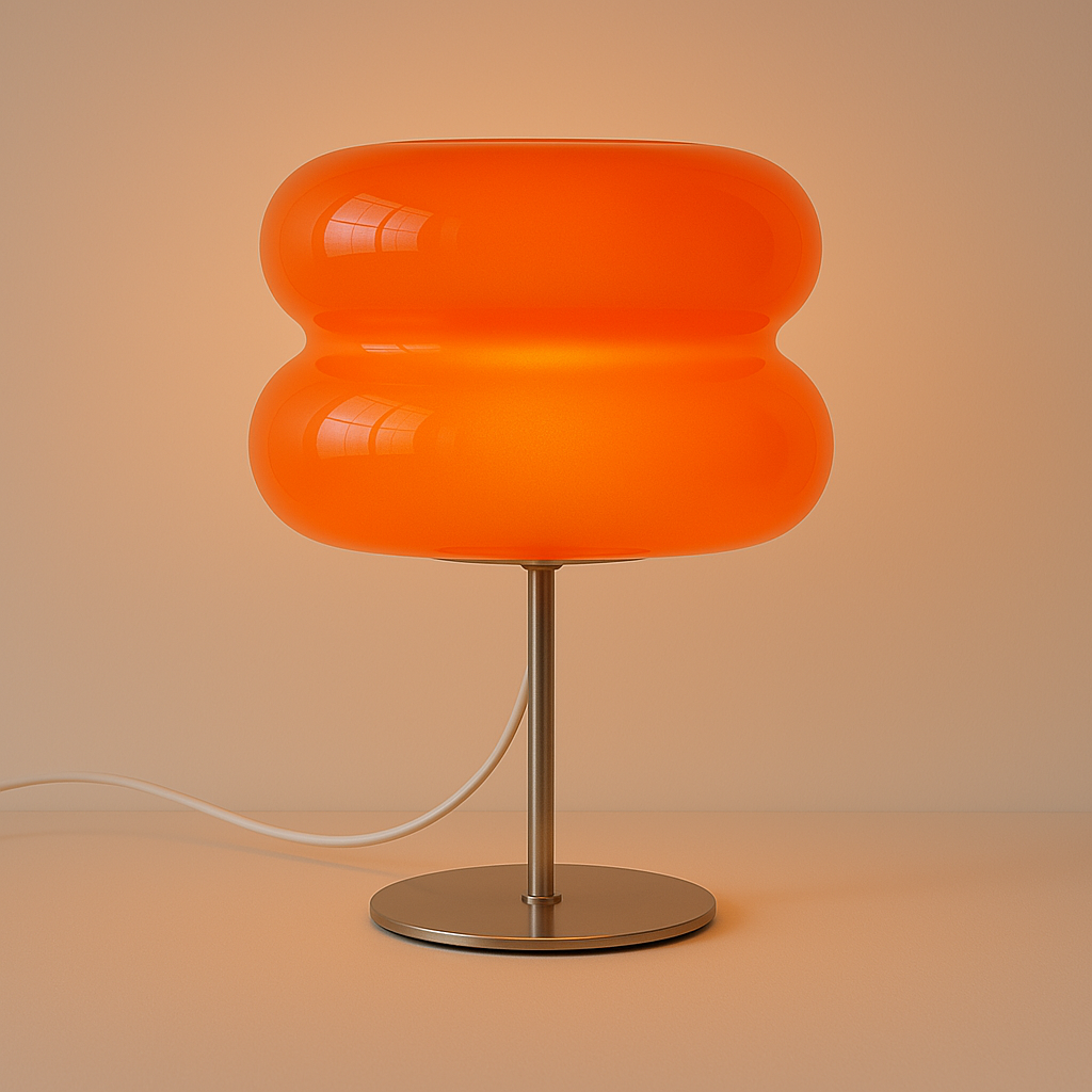 Luminária de Mesa Moderna em Vidro e Inox Bivolt com LED