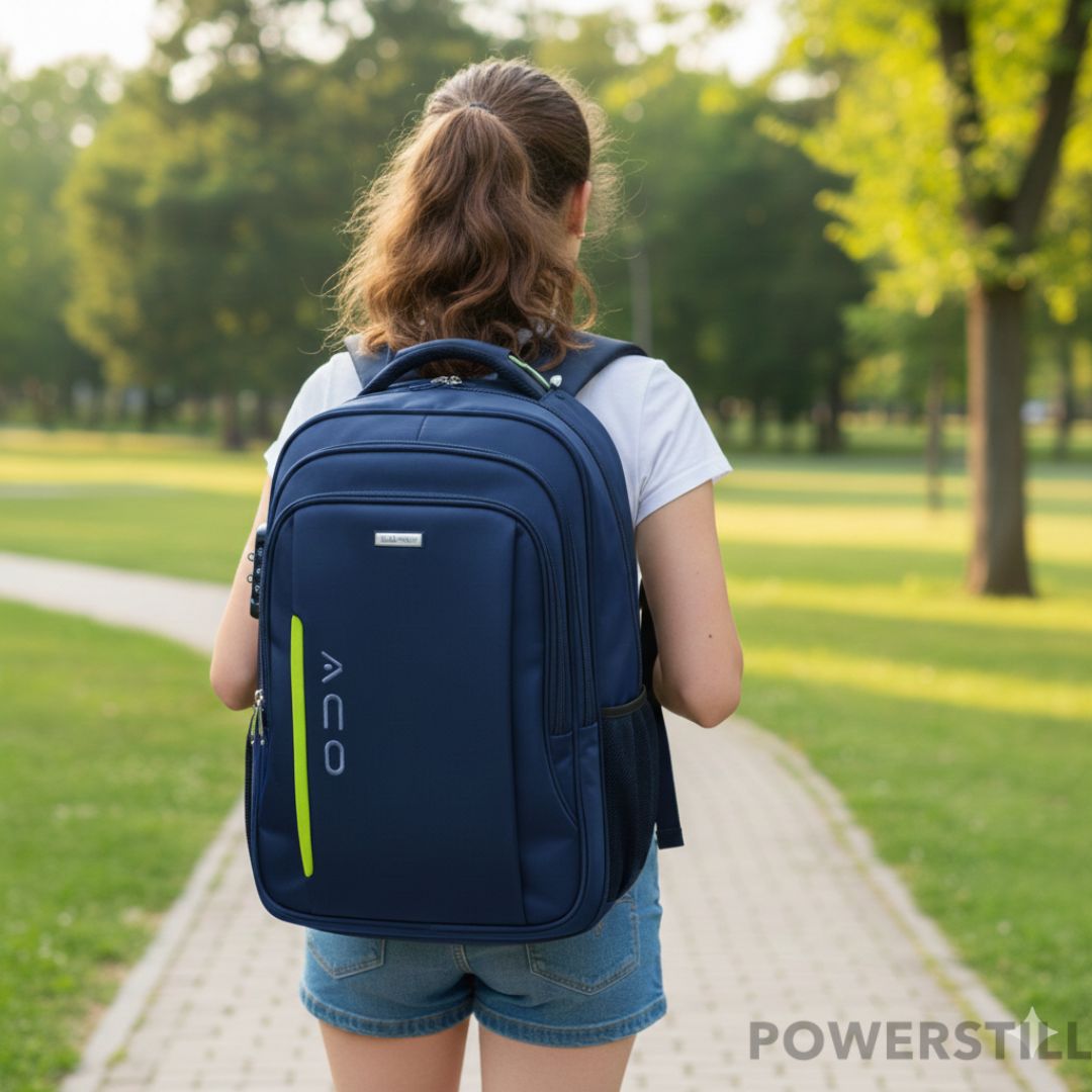 Garanta segurança e praticidade com a Mochila ACO. Com senha, USB, fone, impermeável e para notebook 17". Perfeita para trabalho, faculdade e viagens.