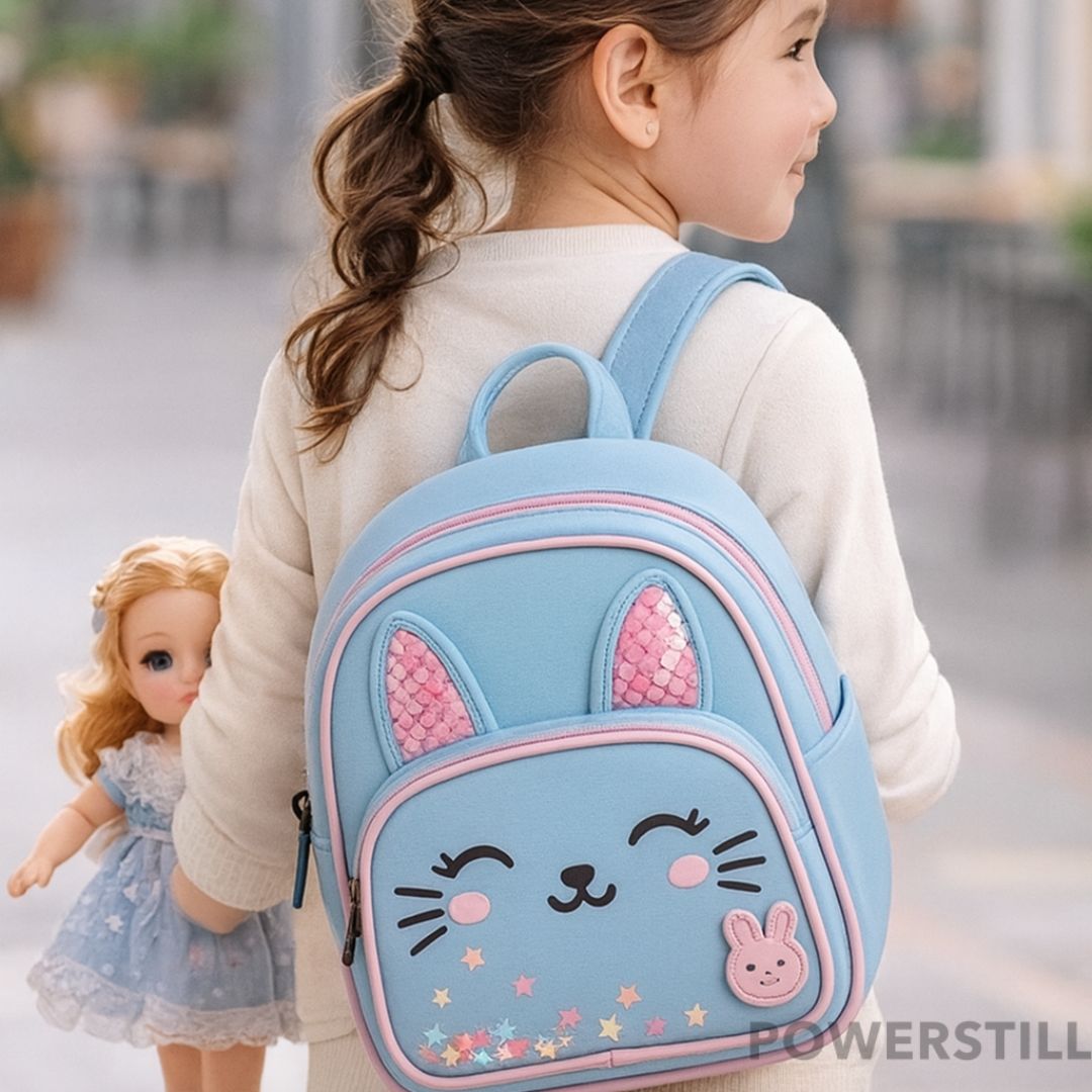 Mochila escolar infantil de alta qualidade com zíperes e estampa fofa. Ideal para creche, passeios e organização. Conforto e segurança para sua filha!