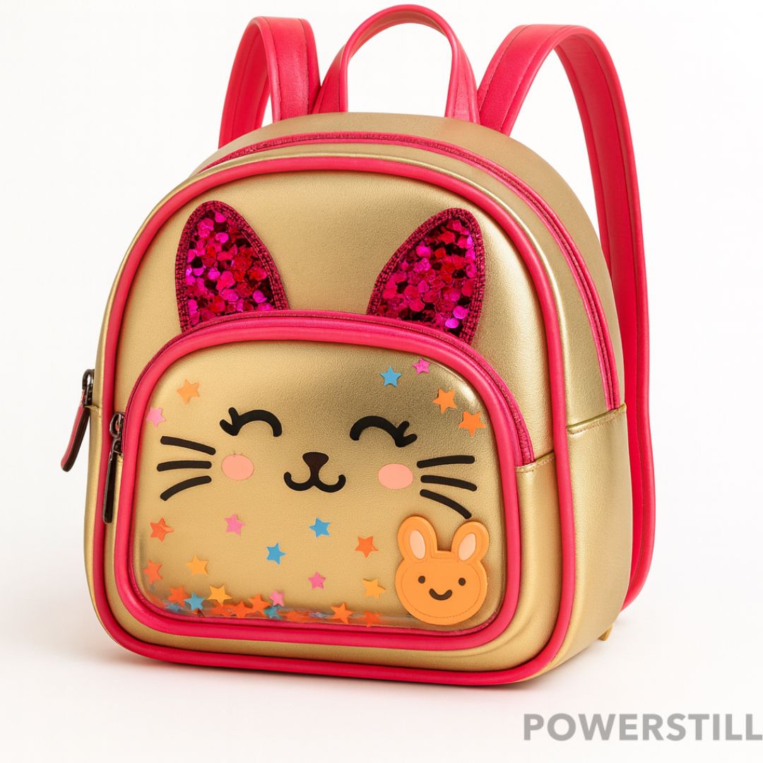 Mochila escolar infantil de alta qualidade com zíperes e estampa fofa. Ideal para creche, passeios e organização. Conforto e segurança para sua filha!