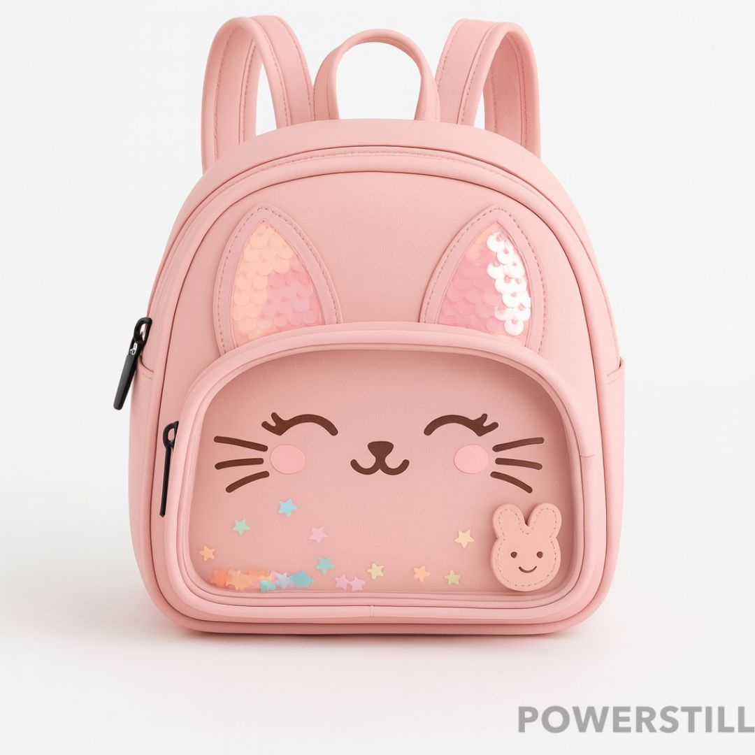 Mochila escolar infantil de alta qualidade com zíperes e estampa fofa. Ideal para creche, passeios e organização. Conforto e segurança para sua filha!