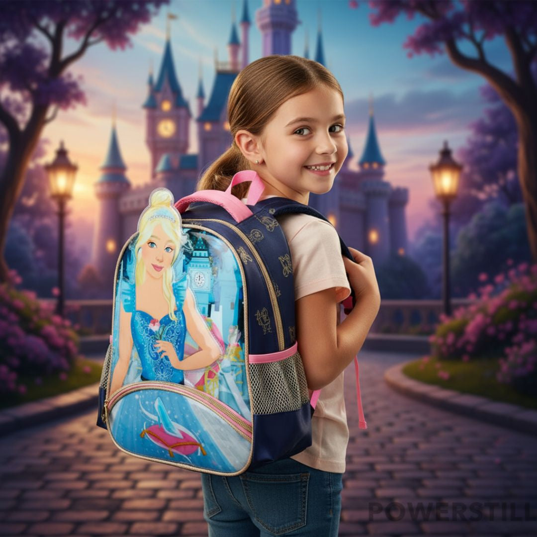 Mochila Princesas. Conforto, durabilidade e o brilho para sua filha. Garanta a volta às aulas mais mágica e feliz. Compre agora!