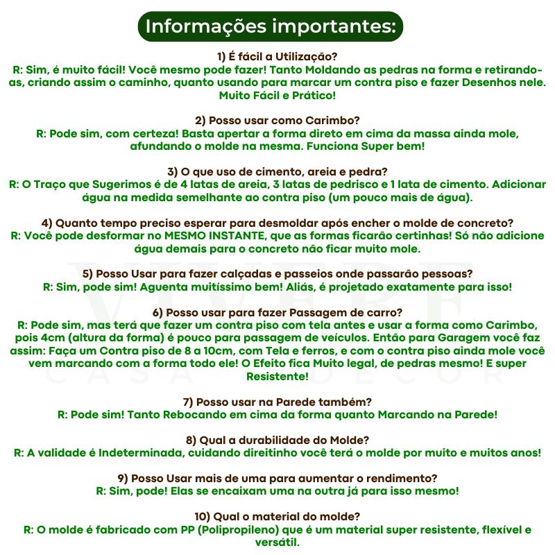 Molde de Piso para Jardins e Calçadas FlexDecor