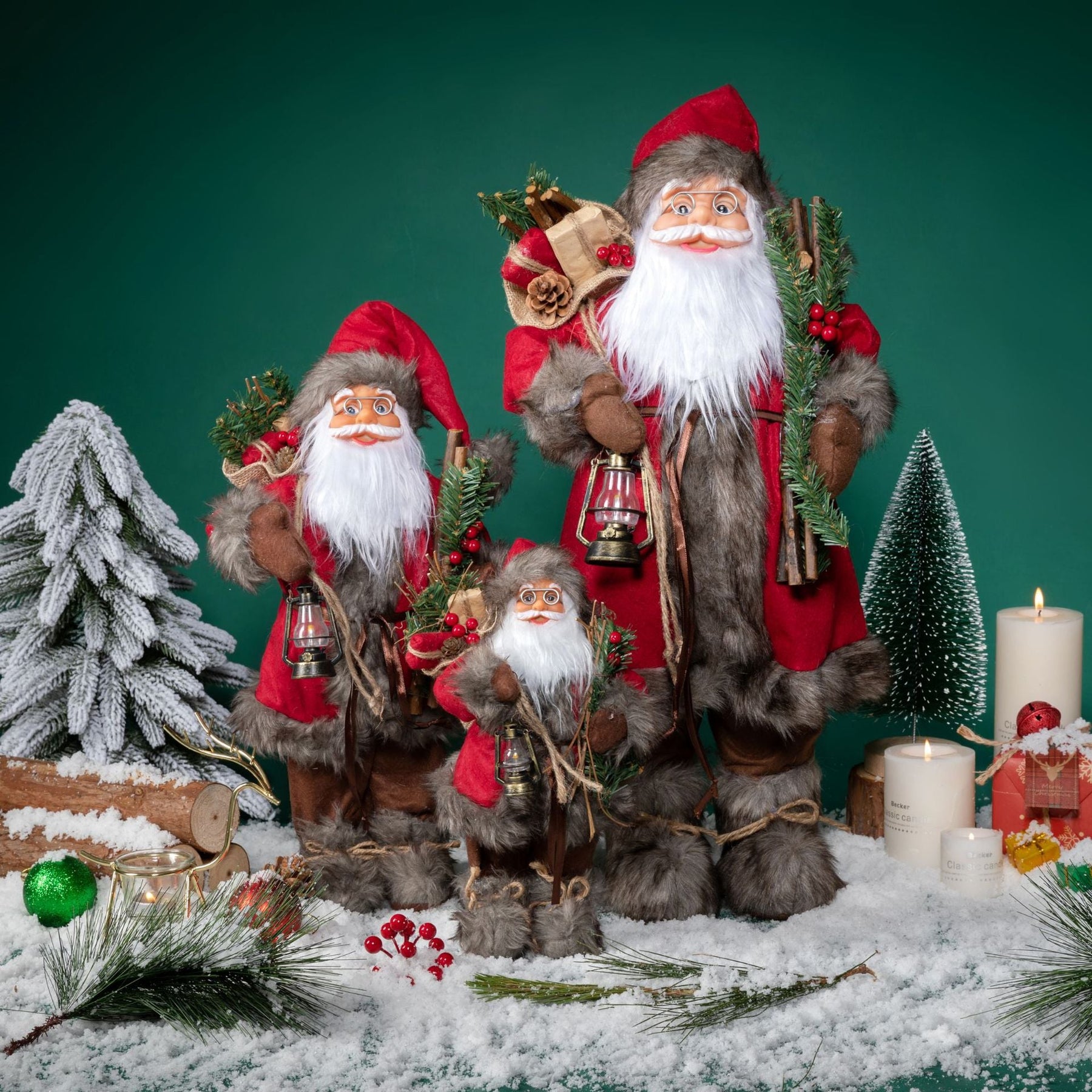 Ornamentos de Natal Papai Noel Decorativos para Decoração Natalina