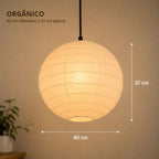 Luminária Pendente Japandi em Papel de Arroz Design Minimalista