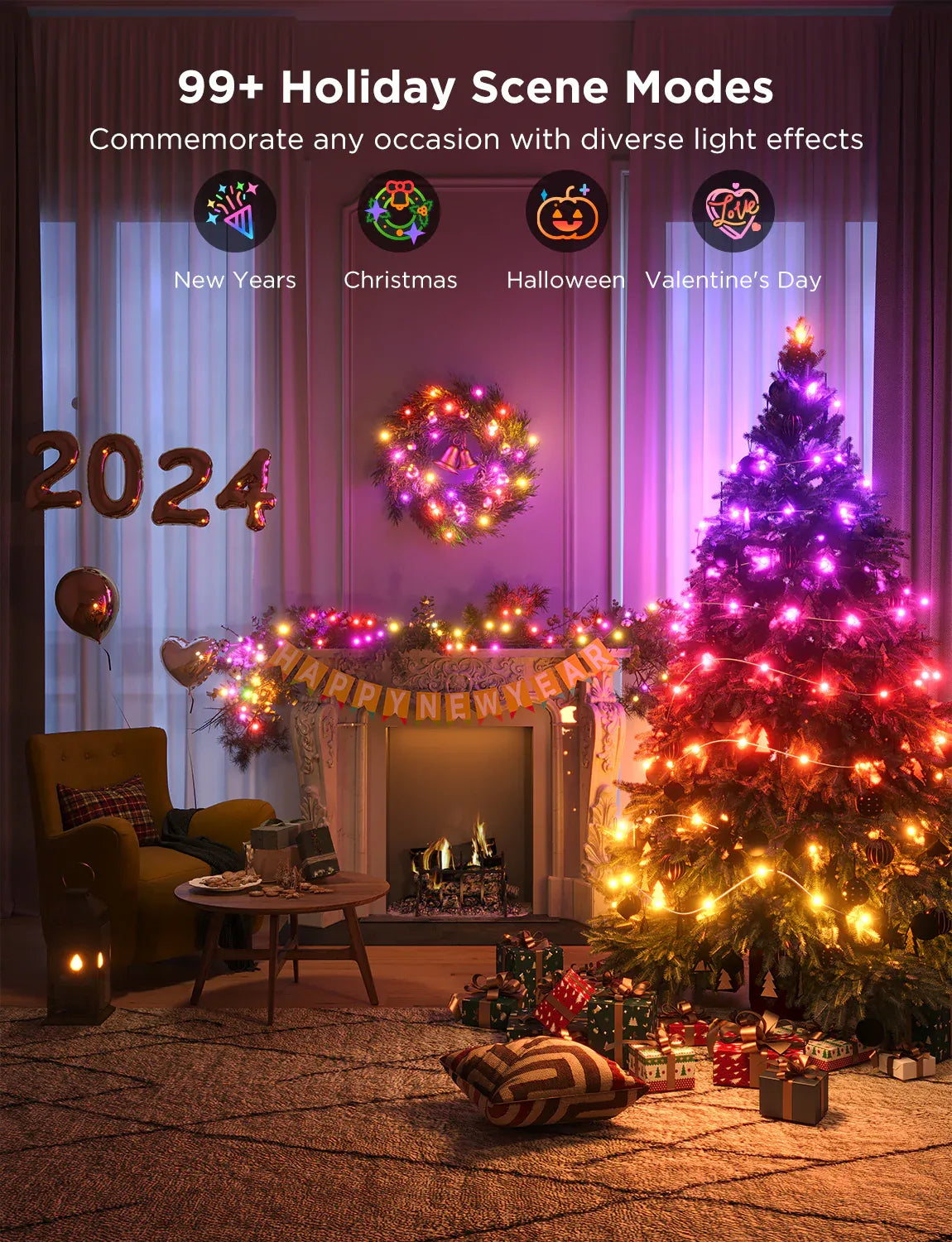 Pisca Pisca Natal LED RGB com Sensor e App - IP68 USB (cópia)
