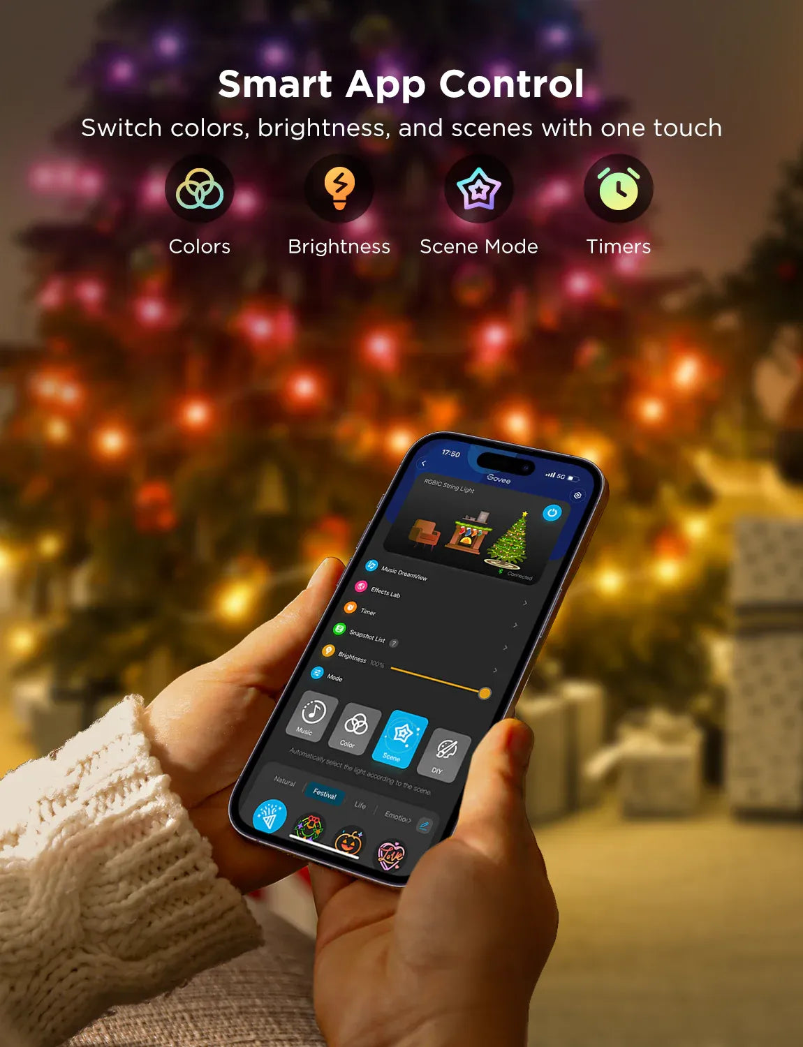 Pisca Pisca Natal LED RGB com Sensor e App - IP68 USB (cópia)