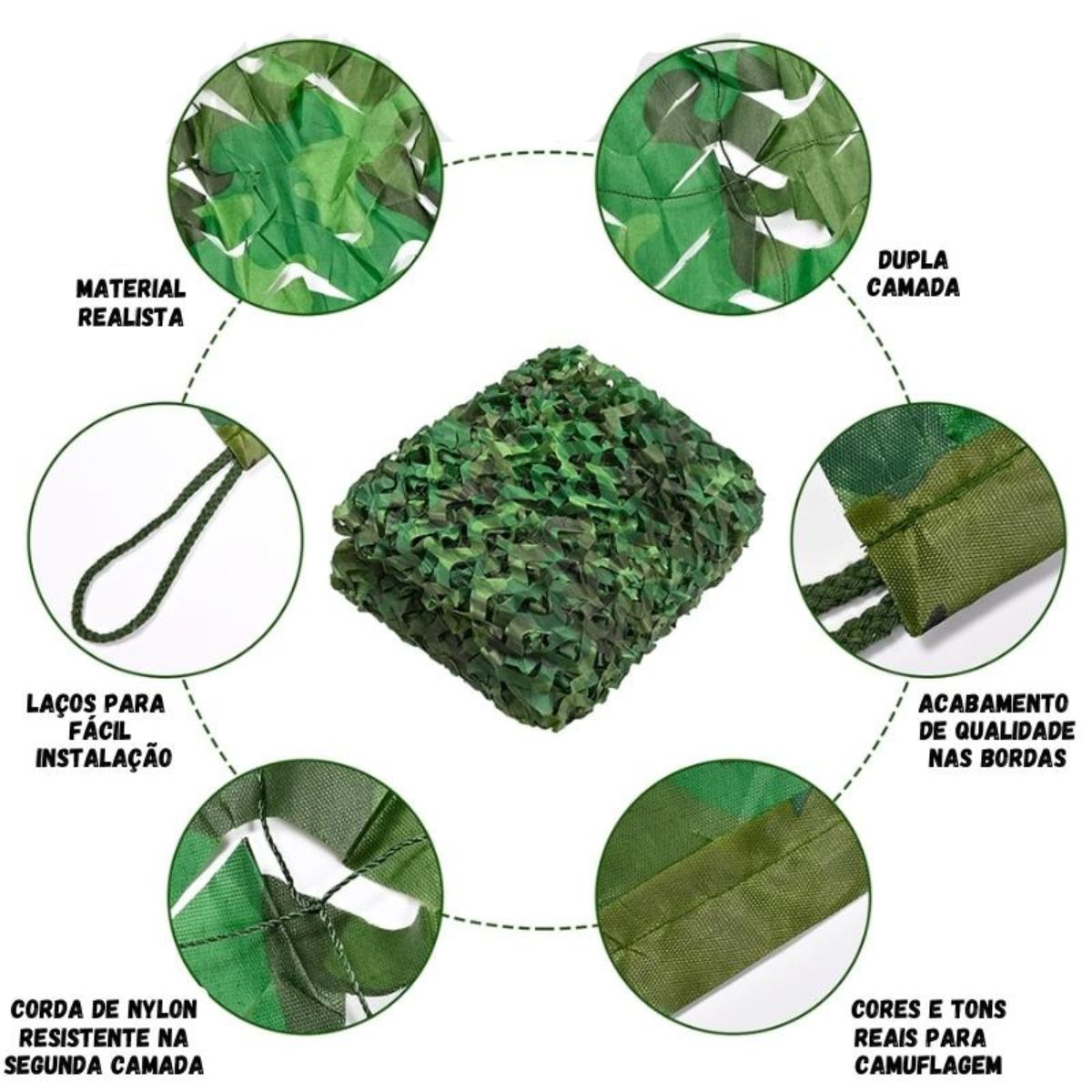 Rede Camuflada Militar para Decoração de Jardim