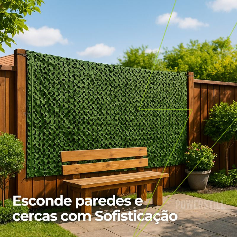 Rede Camuflada Militar para Decoração de Jardim