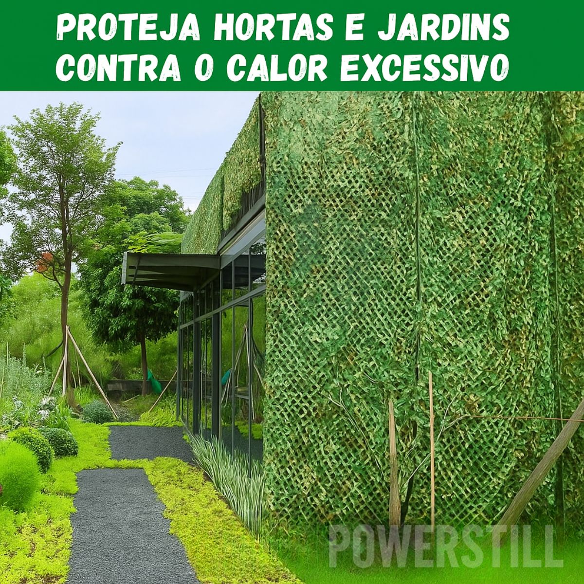 Rede Camuflada Militar para Decoração de Jardim