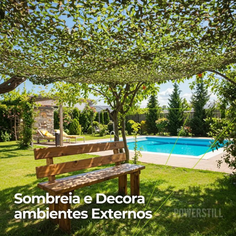 Rede Camuflada Militar para Decoração de Jardim