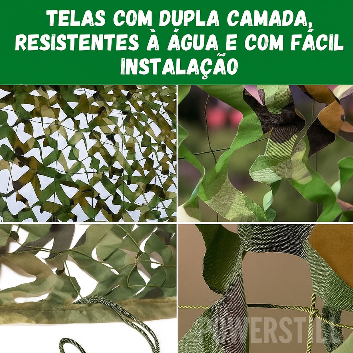 Rede Camuflada Militar para Decoração de Jardim