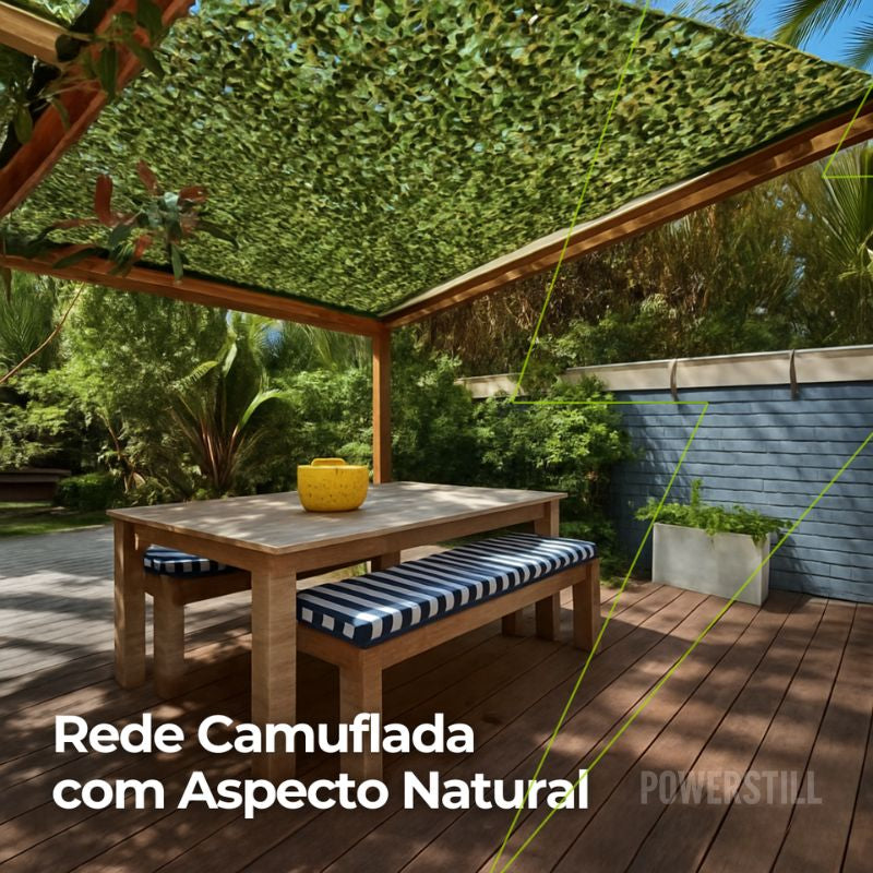Rede Camuflada Militar para Decoração de Jardim