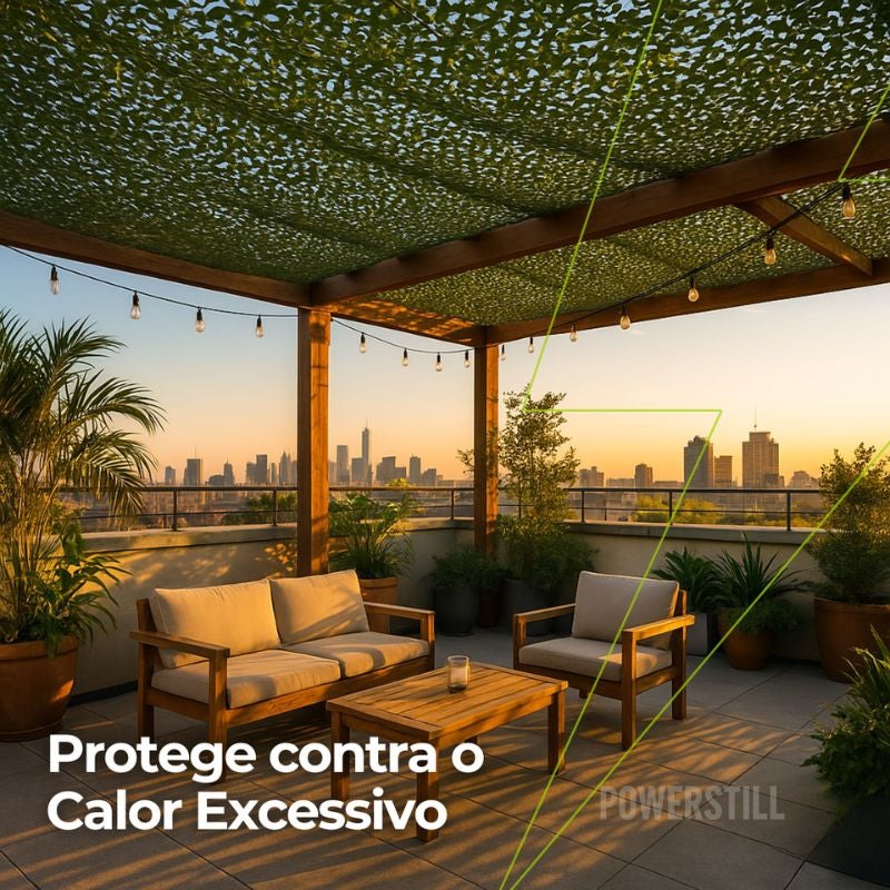 Rede Camuflada Militar para Decoração de Jardim