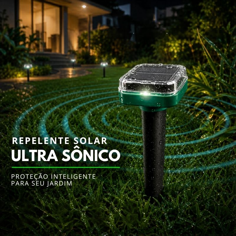 Repelente Solar Ultra Sônico Espanta Pragas 24 Horas A Prova d'água