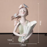 Busto Decorativo Lili Butterfly Flores Estatueta - Loja Powerstill