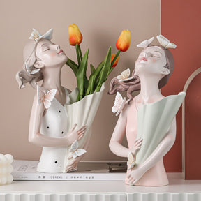 Busto Decorativo Lili Butterfly Flores Estatueta - Loja Powerstill