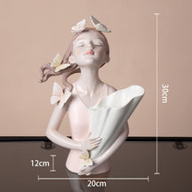 Busto Decorativo Lili Butterfly Flores Estatueta - Loja Powerstill