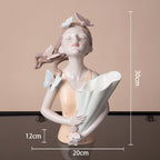 Busto Decorativo Lili Butterfly Flores Estatueta - Loja Powerstill