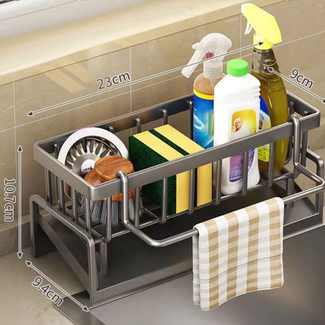 Suporte para Utensílios de Cozinha Auto-Drenagem