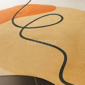 Tapete Orgânico Laranja Mixture Abstrato Para Sala