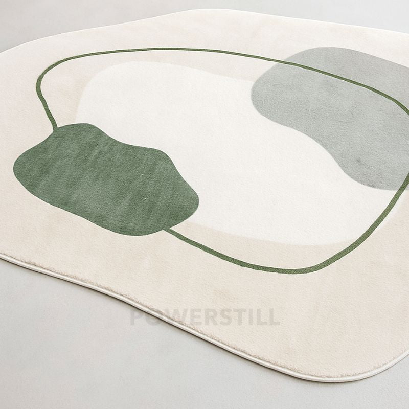 Tapete Orgânico Nordic Green Abstrato Para Sala