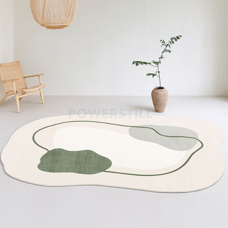 Tapete Orgânico Nordic Green Abstrato Para Sala