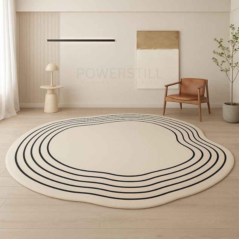 Tapete Orgânico Nórdico Moderno para Sala