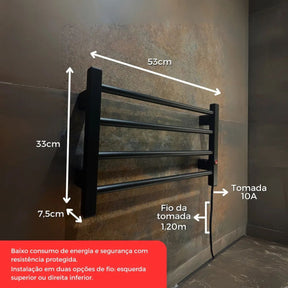 Toalheiro Térmico Bivolt Modelo Elegance 4 barras