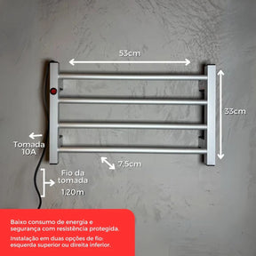 Toalheiro Térmico Bivolt Modelo Elegance 4 barras