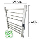 Toalheiro Elétrico Térmico Inox 304 Polido Timer Digital 2 Toalhas