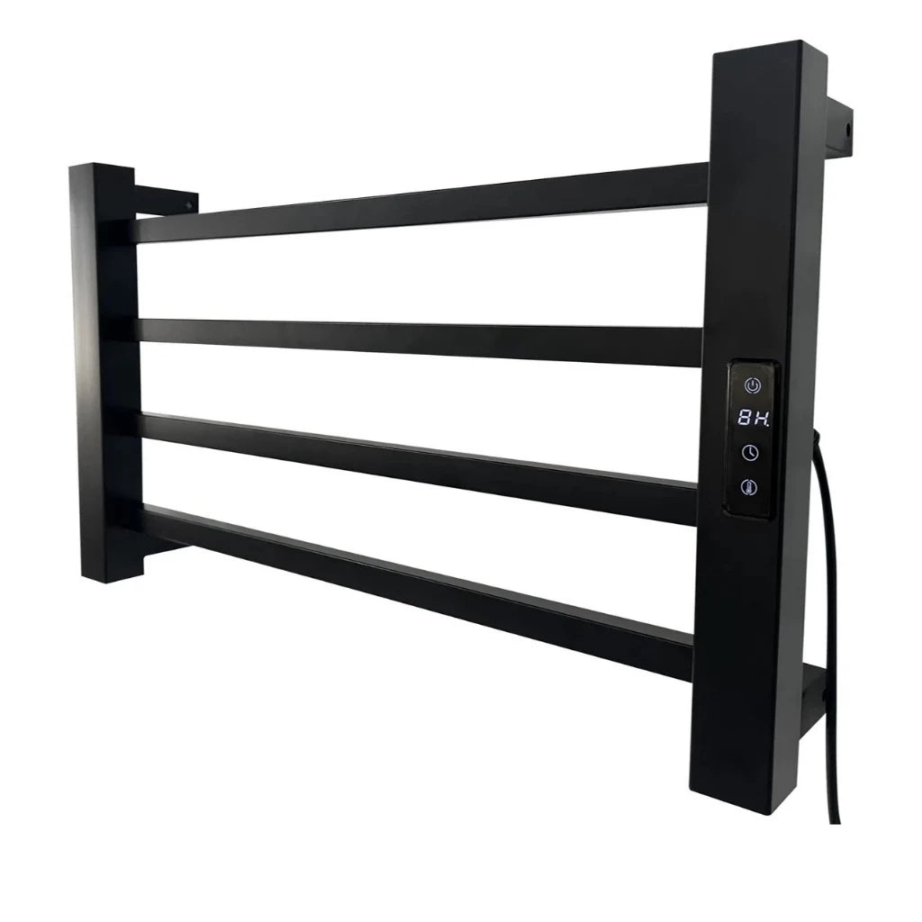 Toalheiro Elétrico Térmico Inox 304 Preto Fosco Timer Digital 1 Toalha