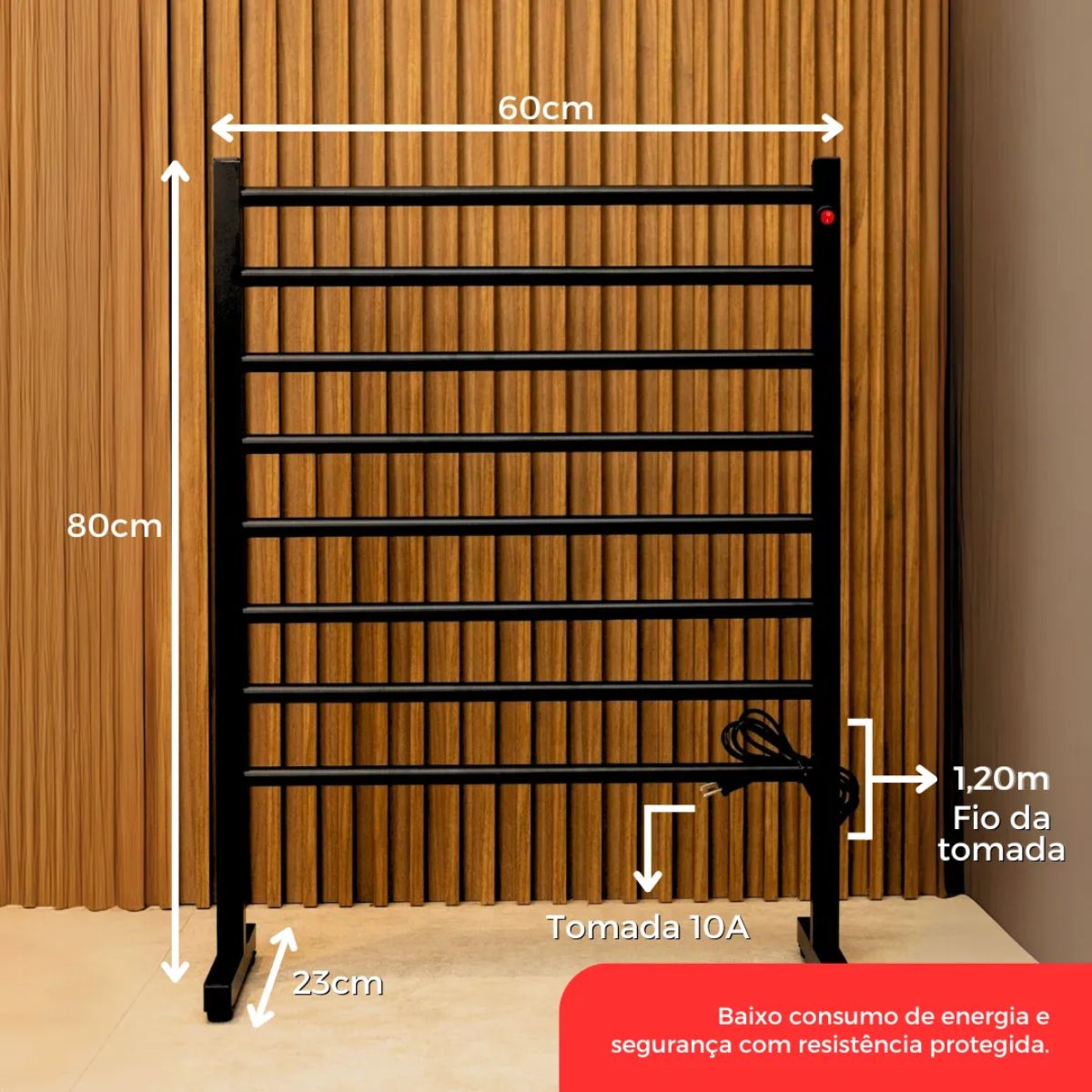 Toalheiro Térmico Alumínio Modelo Elegance de Chão 110v