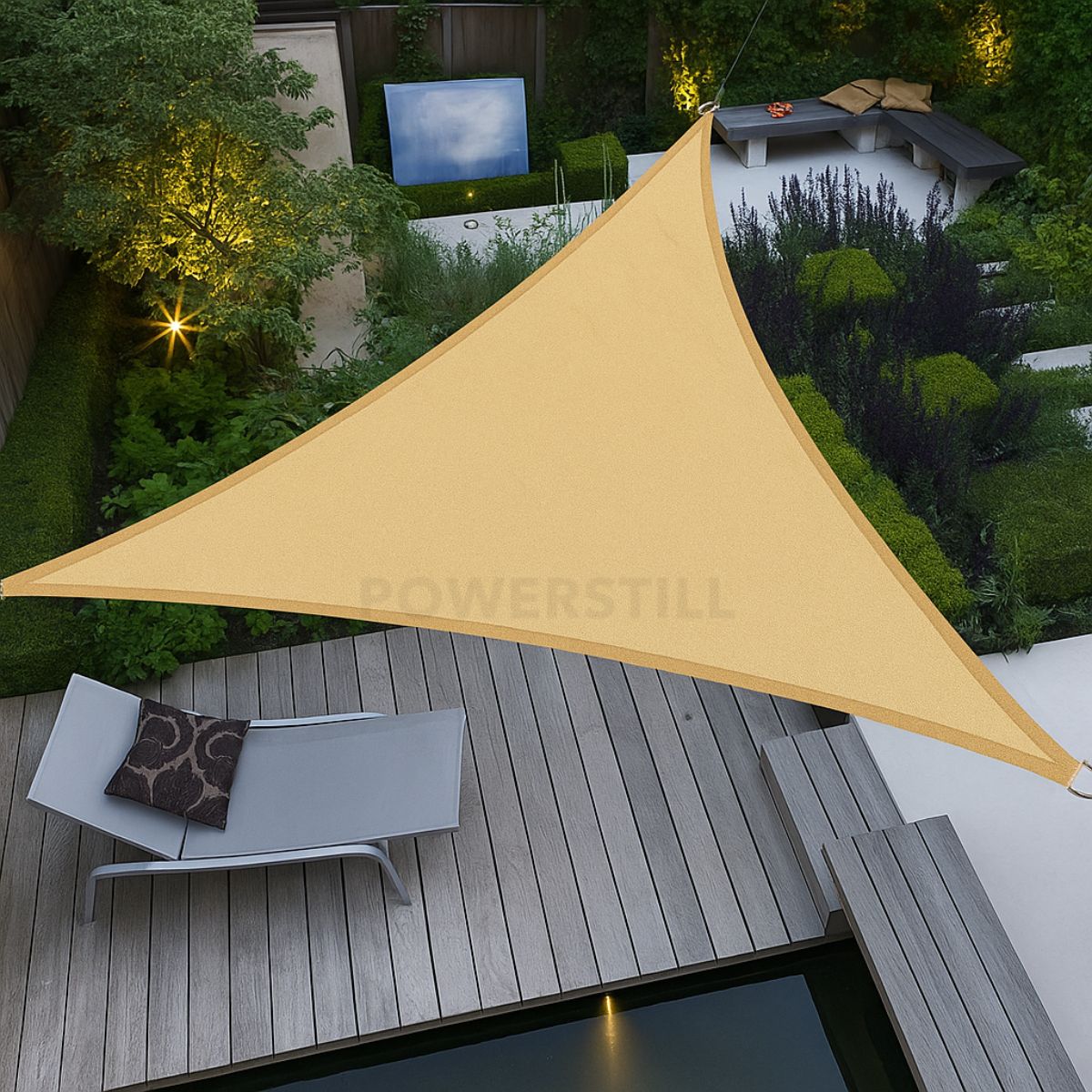 Toldo Triangular Impermeável 420D Anti-UV para Áreas Externas